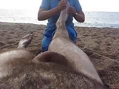 Masaje xxx por no desnudo en la playa