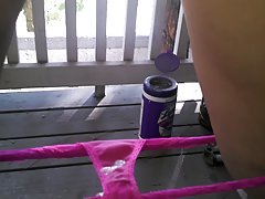 creampie seso anal público goteando en bragas