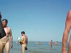 Xxx perros caminar en la playa nudista afeitada